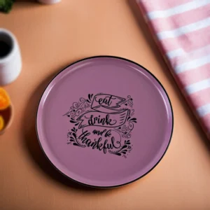 Ceramic 22cm purple dinner plate1