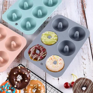 Cookstyle grey silicone donut baking mold1