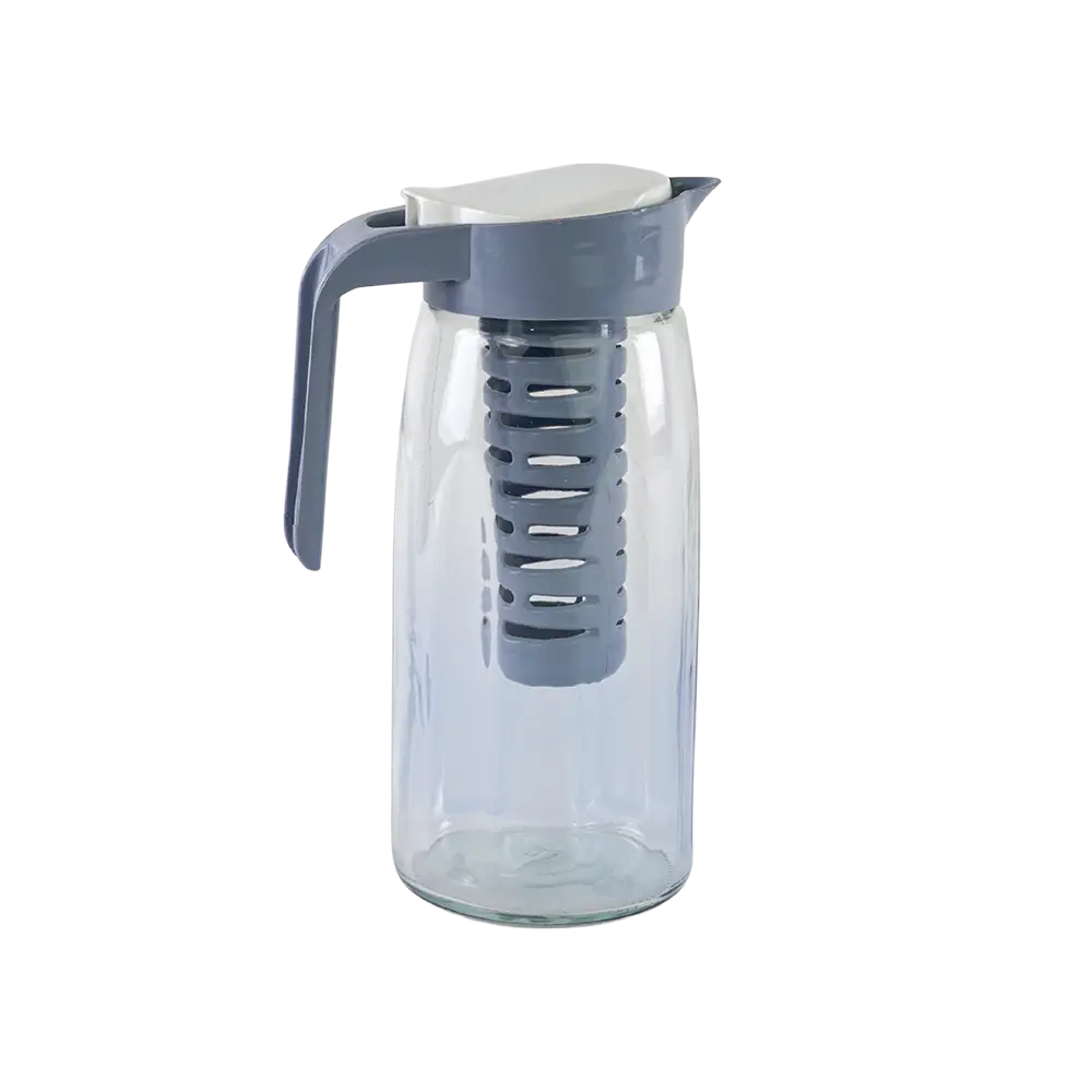 Glass 1450ml blue jug with infuser