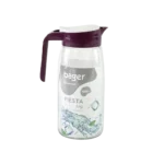 Glass 1450ml purple jug with white lid