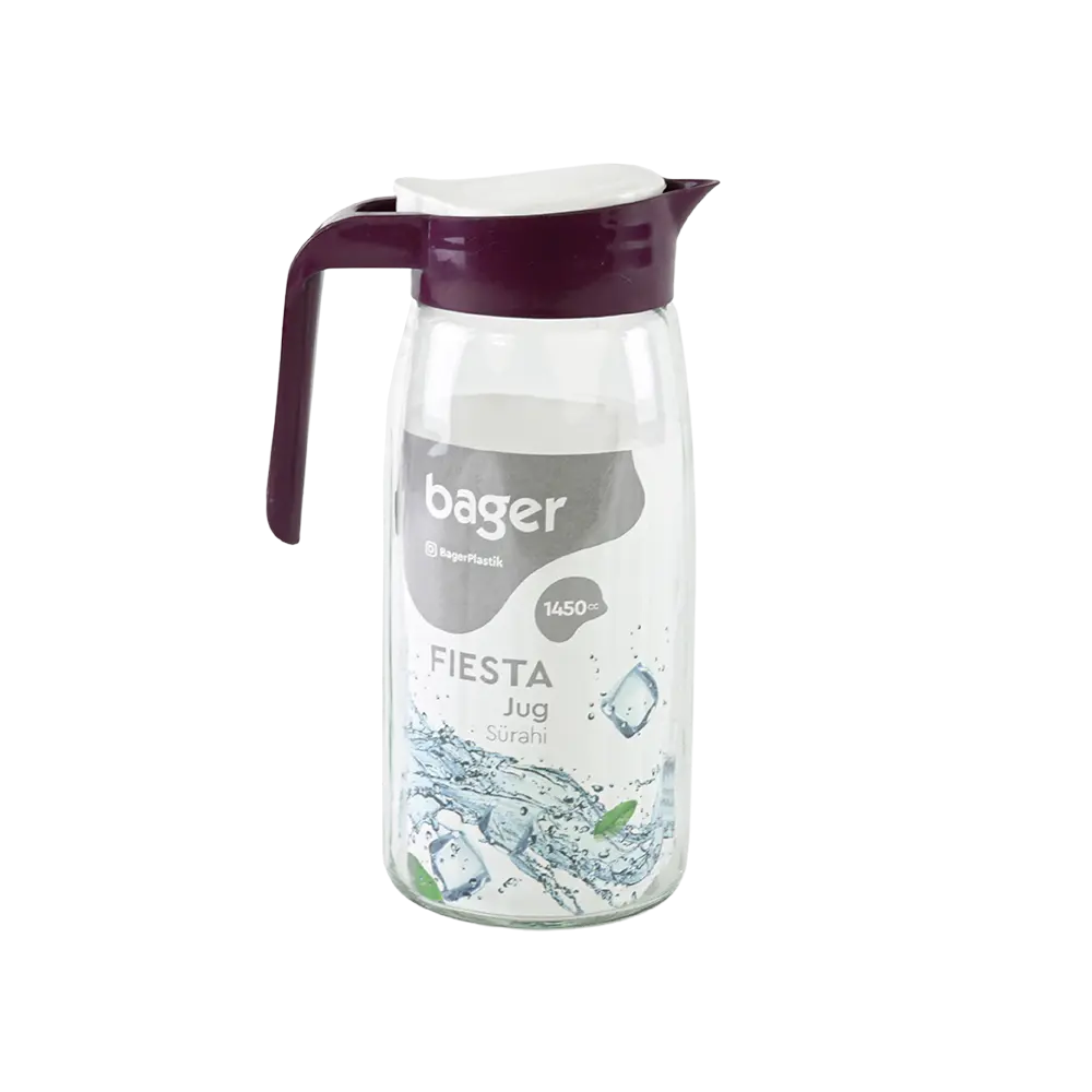 Glass-1450ml-Purple-Jug-with-White-Lid Glass 1450ml purple jug with white lid