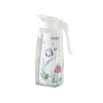 Glass 1500ml white jug with lid