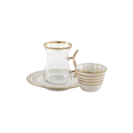 Golden 18pcs tea & coffee set