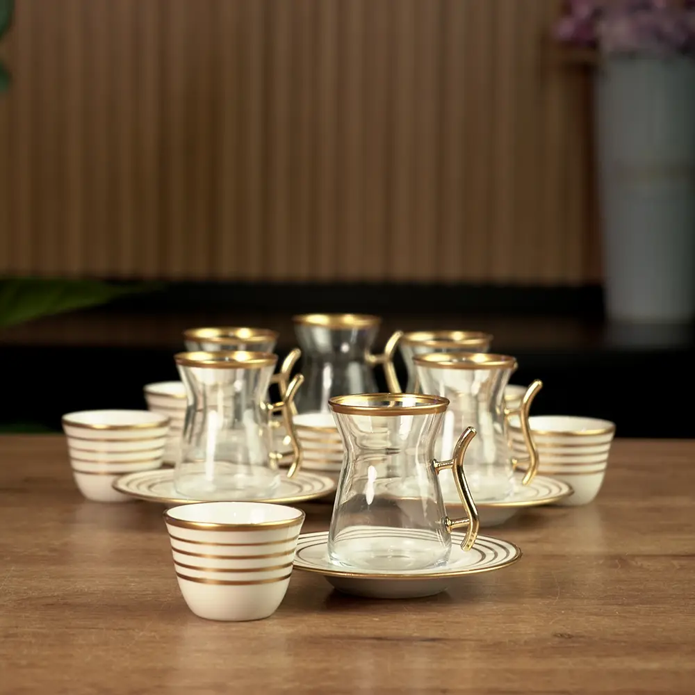 Golden 18pcs tea & coffee set1