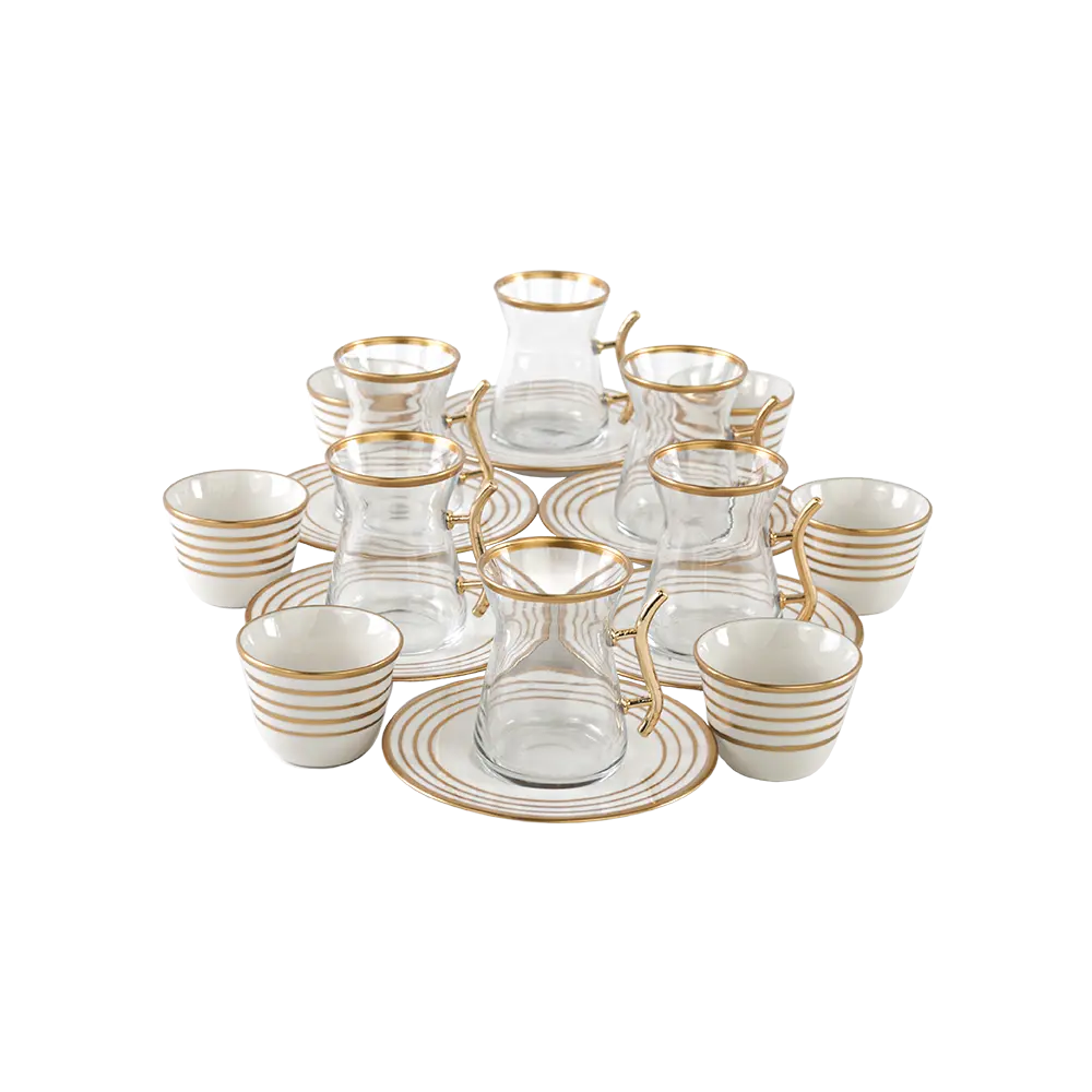 Golden 18pcs tea & coffee set2