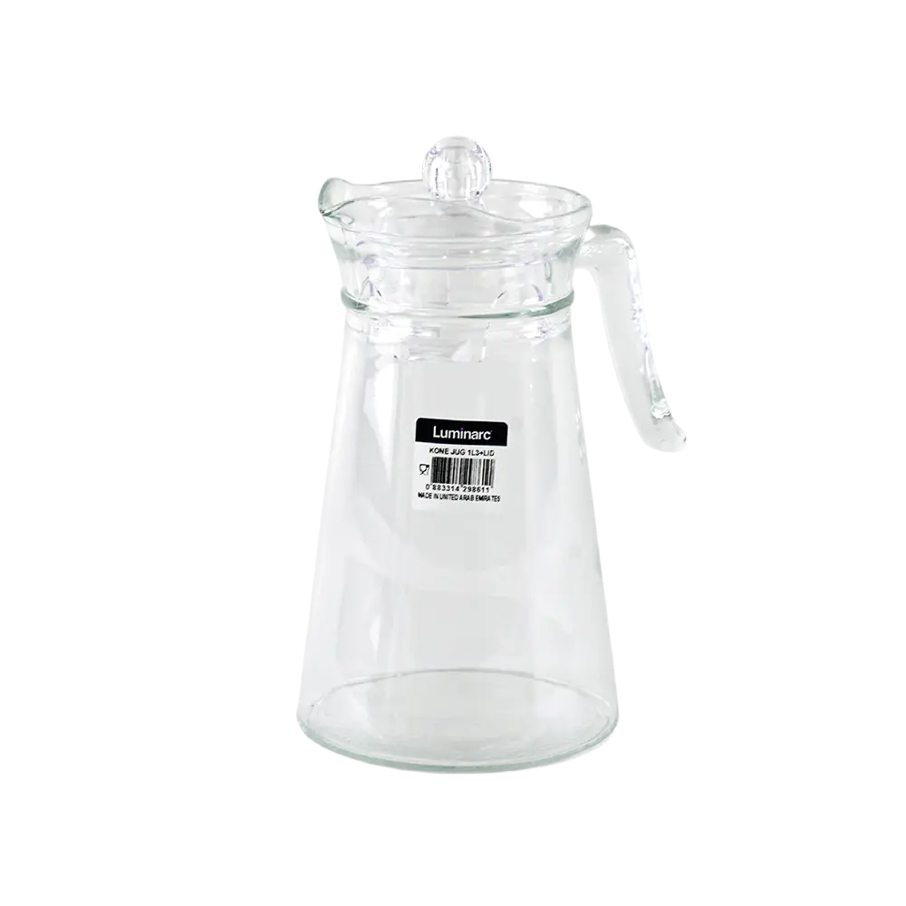 Luminarc 1l glass kone jug with lid