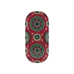 Metal 15.5x34.5cm mandala design red tray