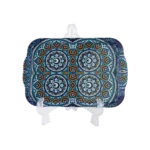 Metal 21.5x32cm evil eyes mandala design tray