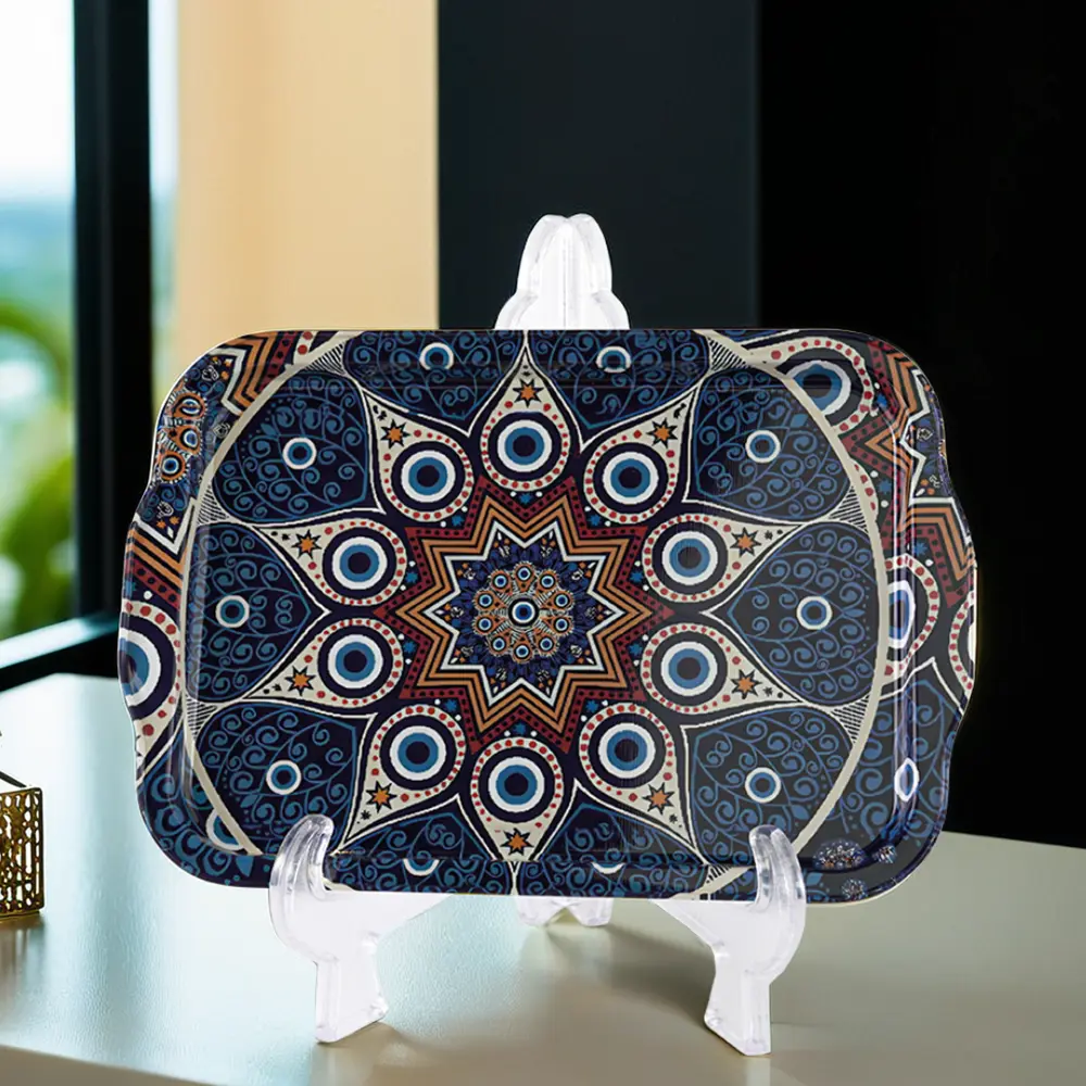 Metal 21.5x32cm mandala design tray1