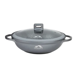 Momaz 32cm grey non stick pan with glass lid