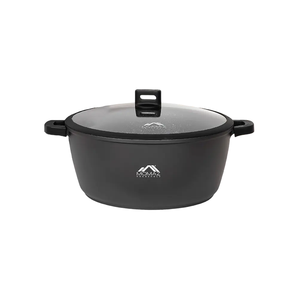 Momaz-Black-36cm-Marbled-Ceramic-Pot-with-Glass-Lid Momaz black 36cm marbled ceramic pot with glass lid