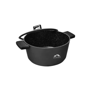 Momaz black 36cm marbled ceramic pot with glass lid1