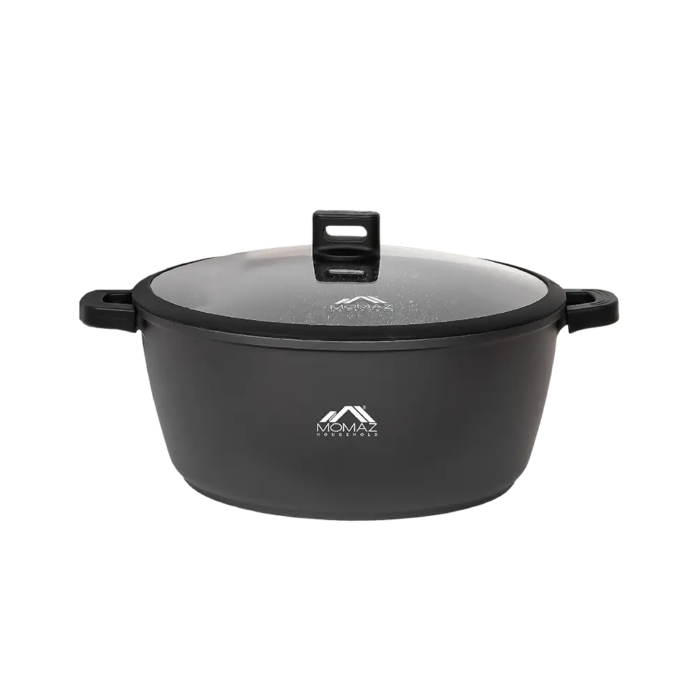 Momaz-Black-40cm-Marbled-Ceramic-Pot-with-Glass-Lid Momaz black 40cm marbled ceramic pot with glass lid