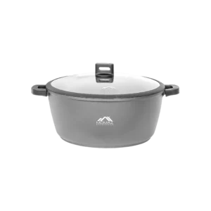 Momaz grey 36cm marbled ceramic pot with glass lid