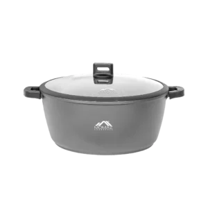 Momaz grey 40cm marbled ceramic pot with glass lid