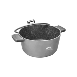 Momaz grey 40cm marbled ceramic pot with glass lid1