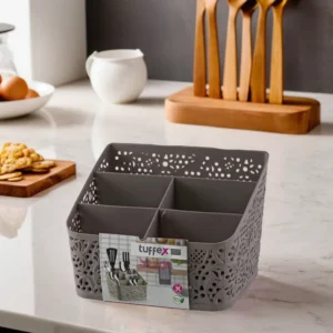 Tuffex 18x14x14cm beige lace spoon holder1