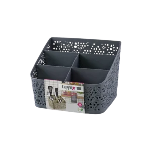 Tuffex 18x14x14cm grey lace spoon holder