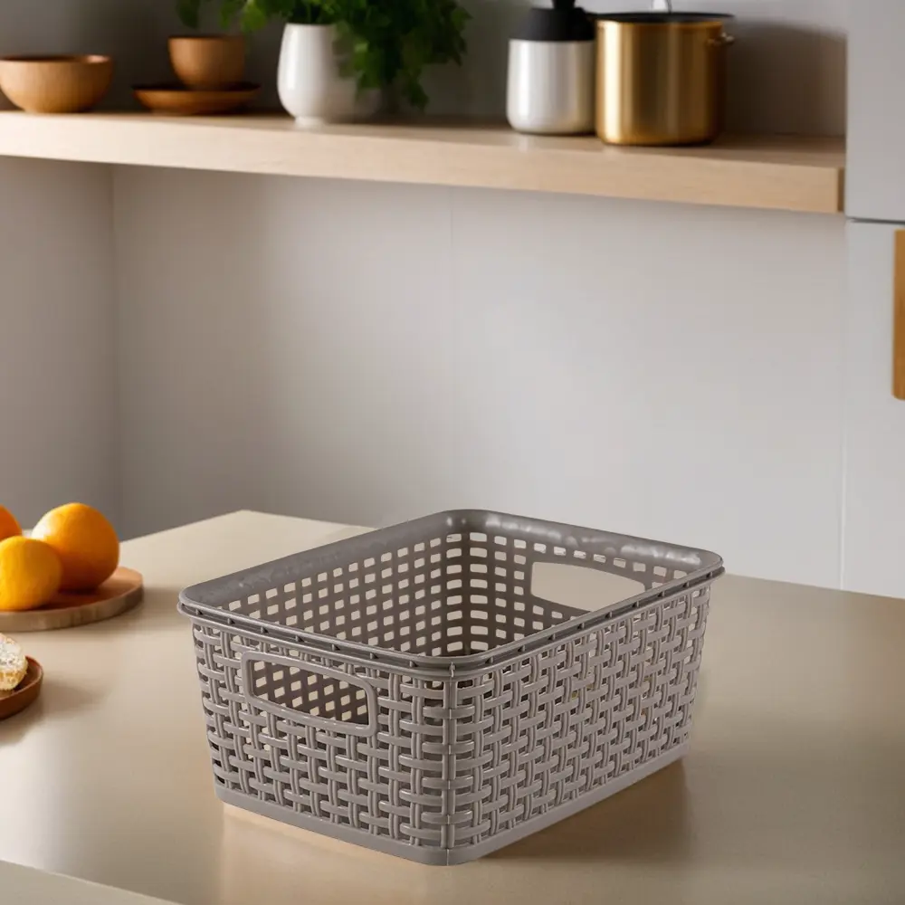 Tuffex-22.5x16.x11cm-Beige-Woven-Design-Midi-Basket1 Tuffex 22.5x16.x11cm beige woven design midi basket1