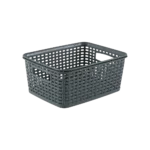 Tuffex 22.5x16.x11cm grey woven design midi basket