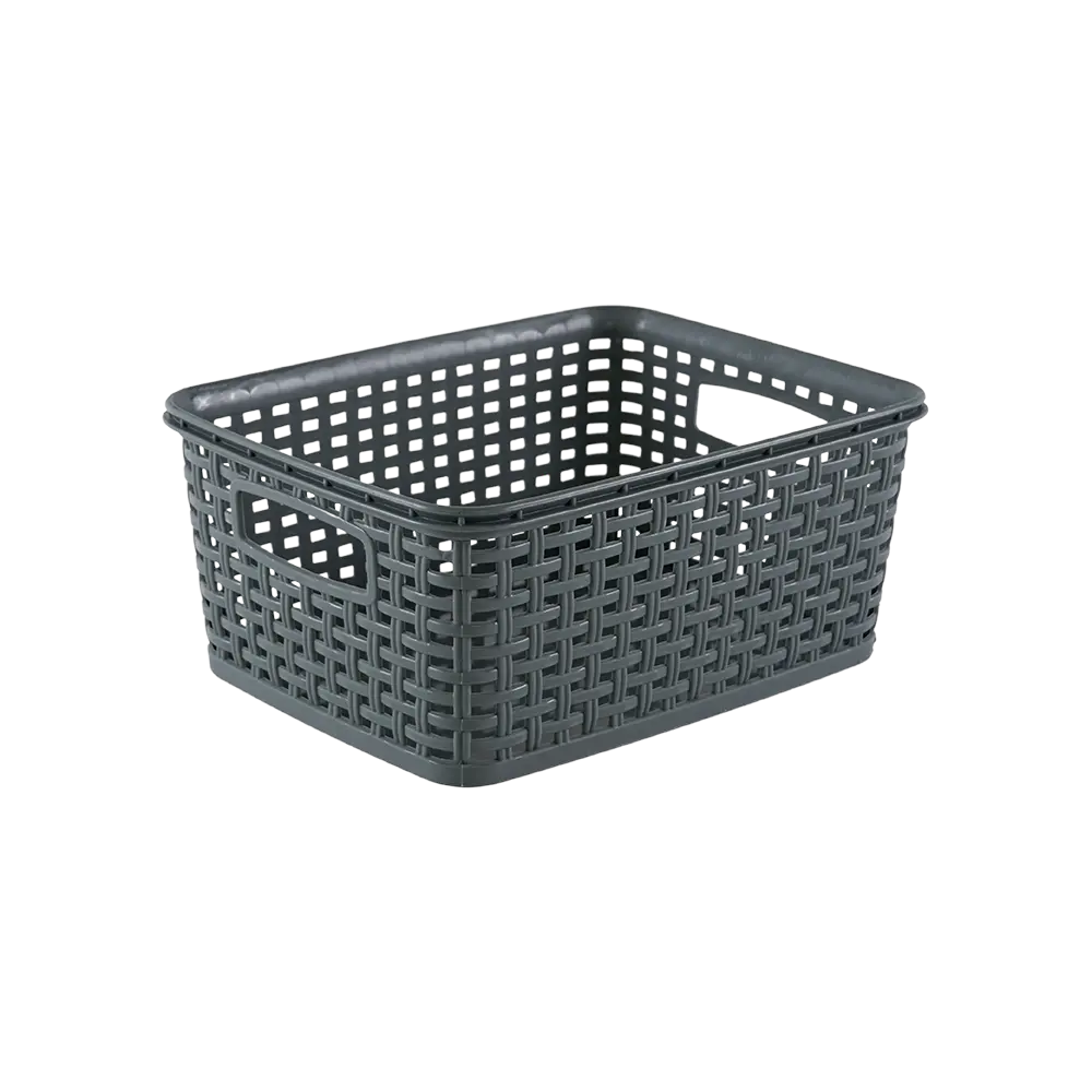 Tuffex 22.5x16.x11cm grey woven design midi basket