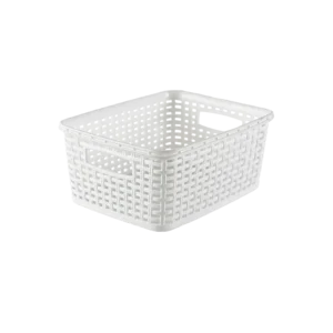 Tuffex 22.5x16.x11cm white woven design midi basket