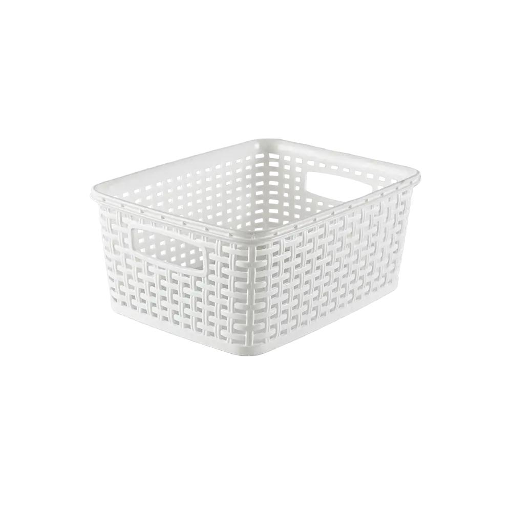 Tuffex 22.5x16.x11cm white woven design midi basket