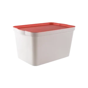 Tuffex 24l storage box with orange lid