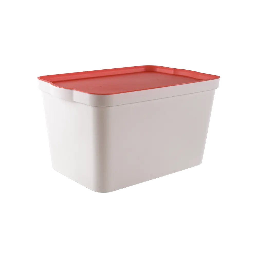 Tuffex 24l storage box with orange lid