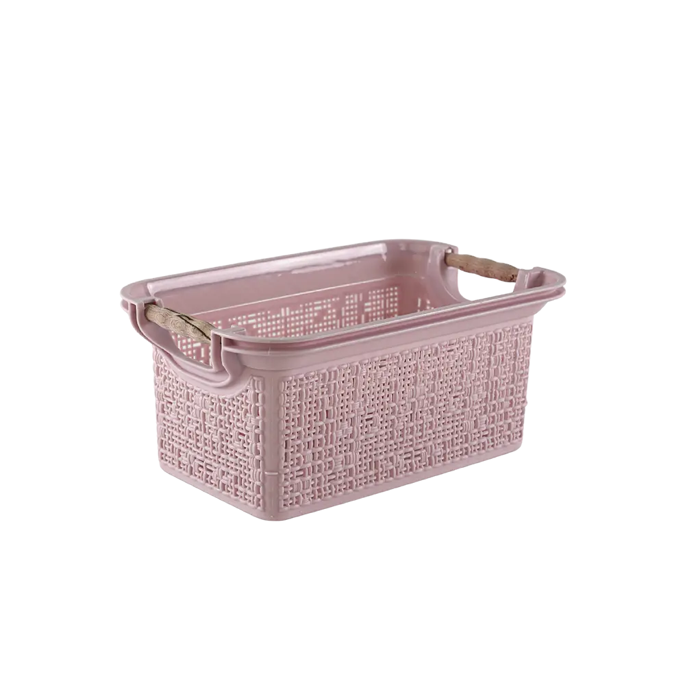 Tuffex 26.5x15x14cm pink basket with wooden hands
