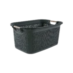 Tuffex 30l grey laundry basket with wooden hands