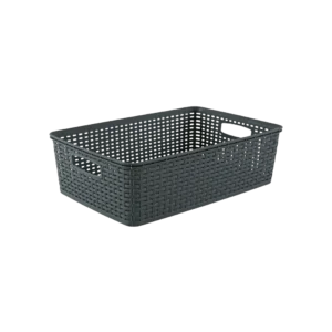 Tuffex 40.5x24x12cm grey woven design maxi basket