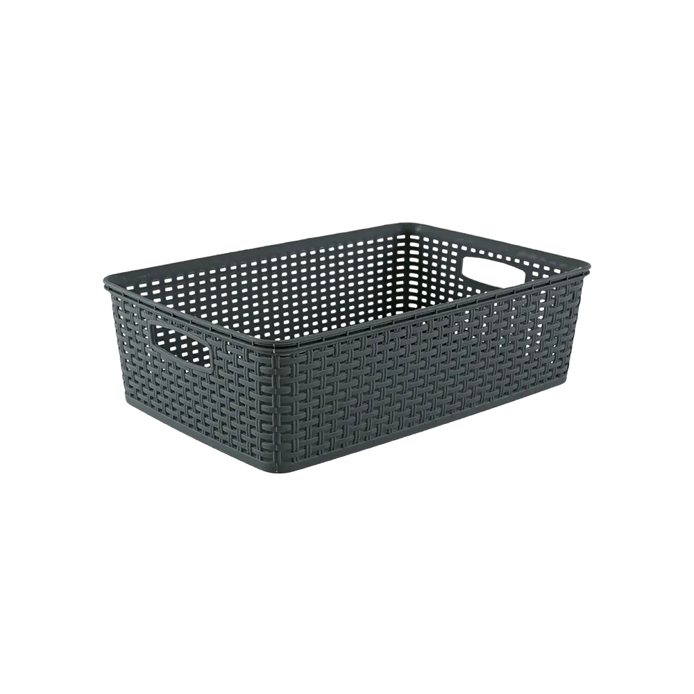 Tuffex 40.5x24x12cm grey woven design maxi basket
