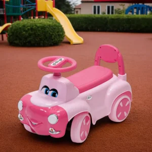 Battery 4 wheels happy face design pink & fuchsia baby car1