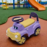 Battery 4 wheels happy face design purple & yellow baby car1