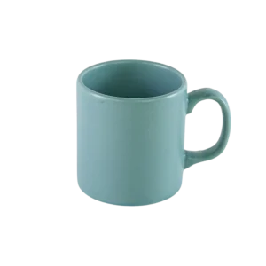 Ceramic matte blue mug with handle