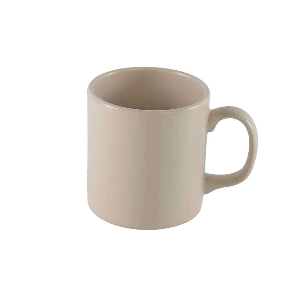 Ceramic matte offwhite mug with handle