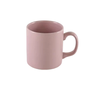 Ceramic matte pink mug with handle