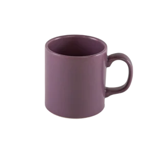 Ceramic matte purple mug with handle