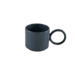 Ceramic navy blue small mug with circular handle
