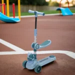 Cow design 3 wheels folding seat blue scooter1