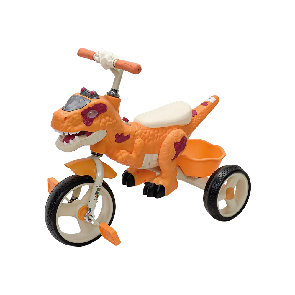 Dinosaur design 3 wheels orange tricycle