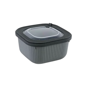 Dunya 1.1l ribbed design black storage container