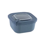 Dunya 1.1l ribbed design blue storage container