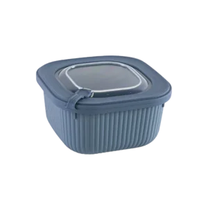 Dunya 1.1l ribbed design blue storage container