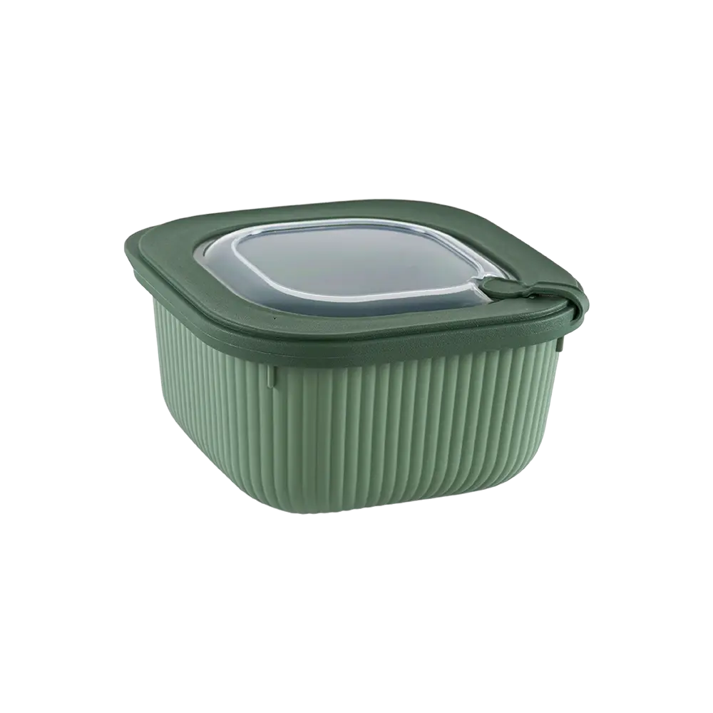 Dunya 1.1l ribbed design green storage container
