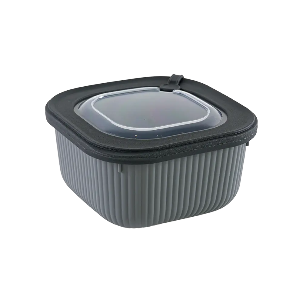 Dunya 1.8l ribbed design black storage container