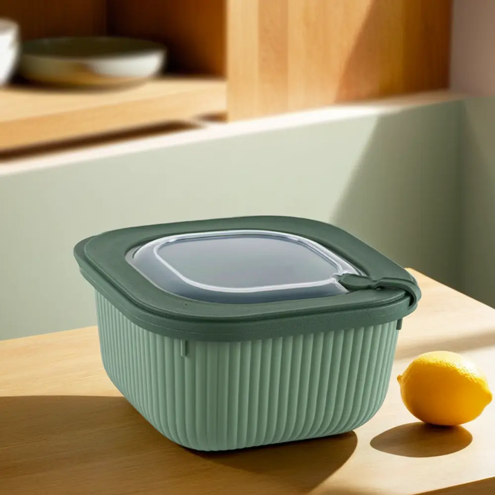 Dunya 1.8l ribbed design green storage container1