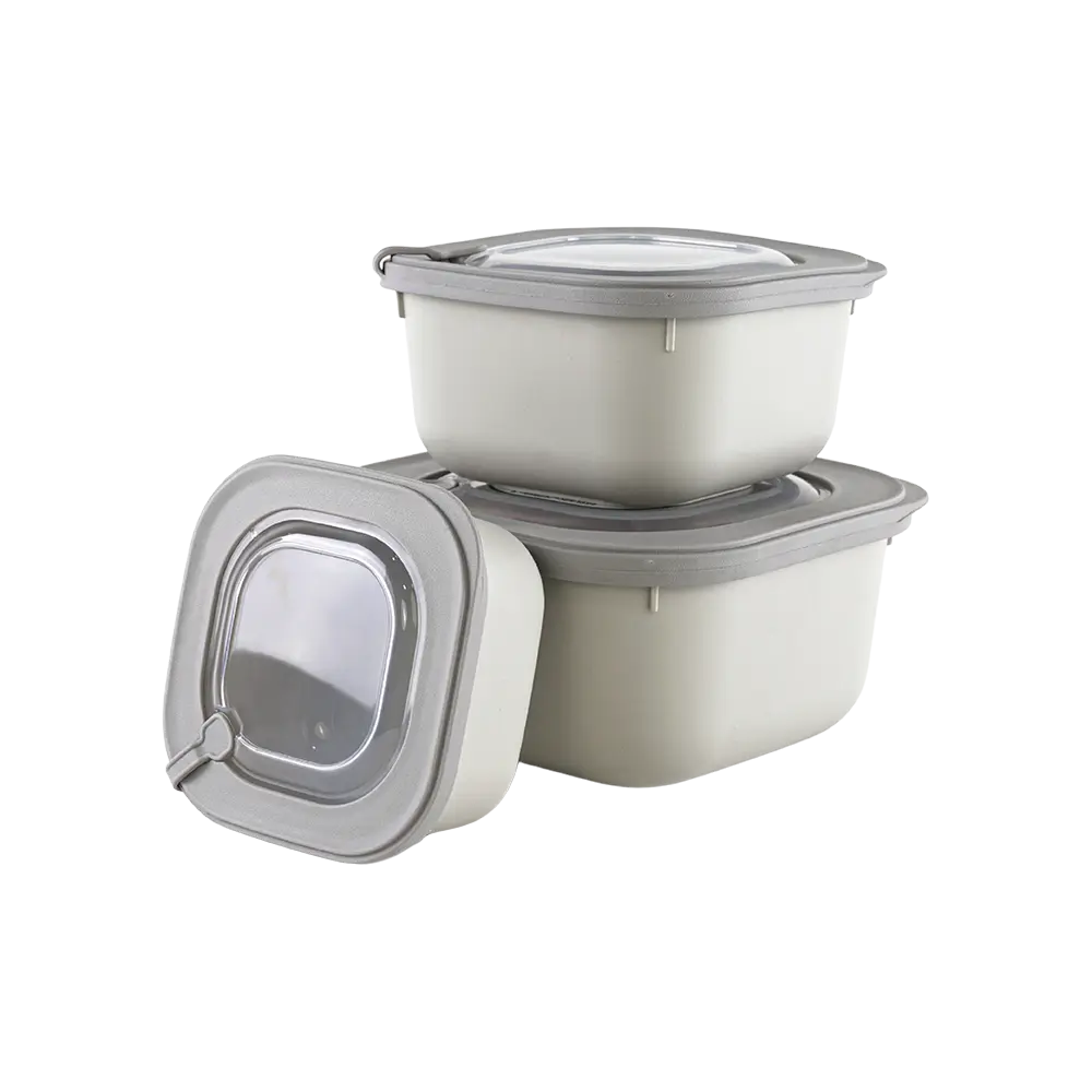 Dunya 3pcs microsafe beige storage containers set