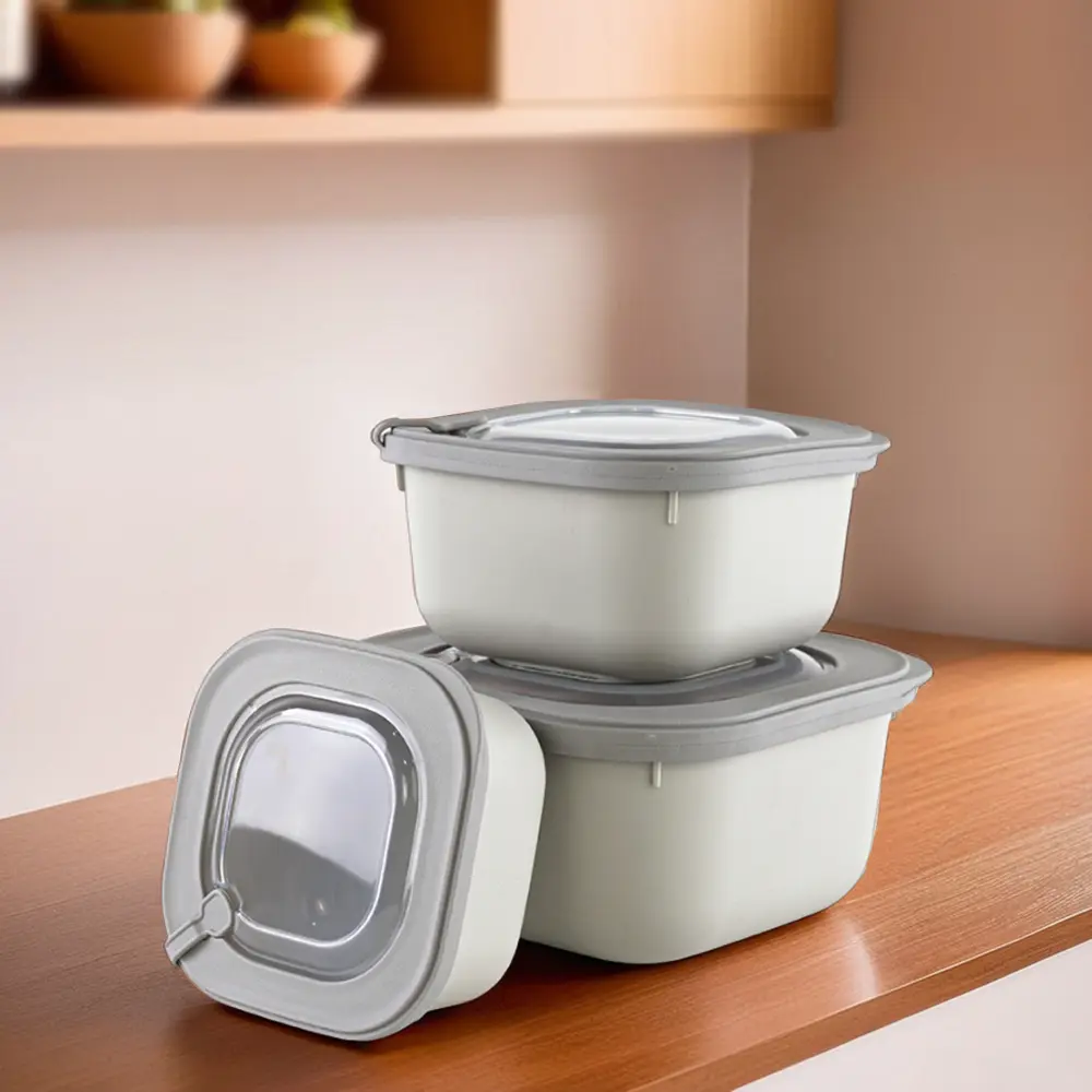 Dunya 3pcs microsafe beige storage containers set1